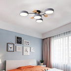 White 4-Light Artistic Adjustable LED Semi Flush Mount Ceiling Light