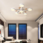 White 4-Light Artistic Adjustable LED Semi Flush Mount Ceiling Light