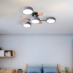 White 4-Light Artistic Adjustable LED Semi Flush Mount Ceiling Light