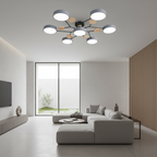 White 4-Light Artistic Adjustable LED Semi Flush Mount Ceiling Light