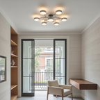 White 4-Light Artistic Adjustable LED Semi Flush Mount Ceiling Light
