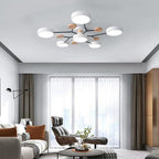 White 4-Light Artistic Adjustable LED Semi Flush Mount Ceiling Light