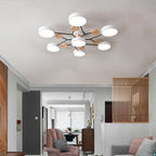 White 4-Light Artistic Adjustable LED Semi Flush Mount Ceiling Light