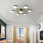 White 4-Light Artistic Adjustable LED Semi Flush Mount Ceiling Light