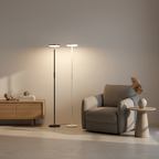 White 6000K Geometric Uplight Adjustable Downlight Reading Floor Lamp
