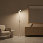 White 6000K Geometric Uplight Adjustable Downlight Reading Floor Lamp