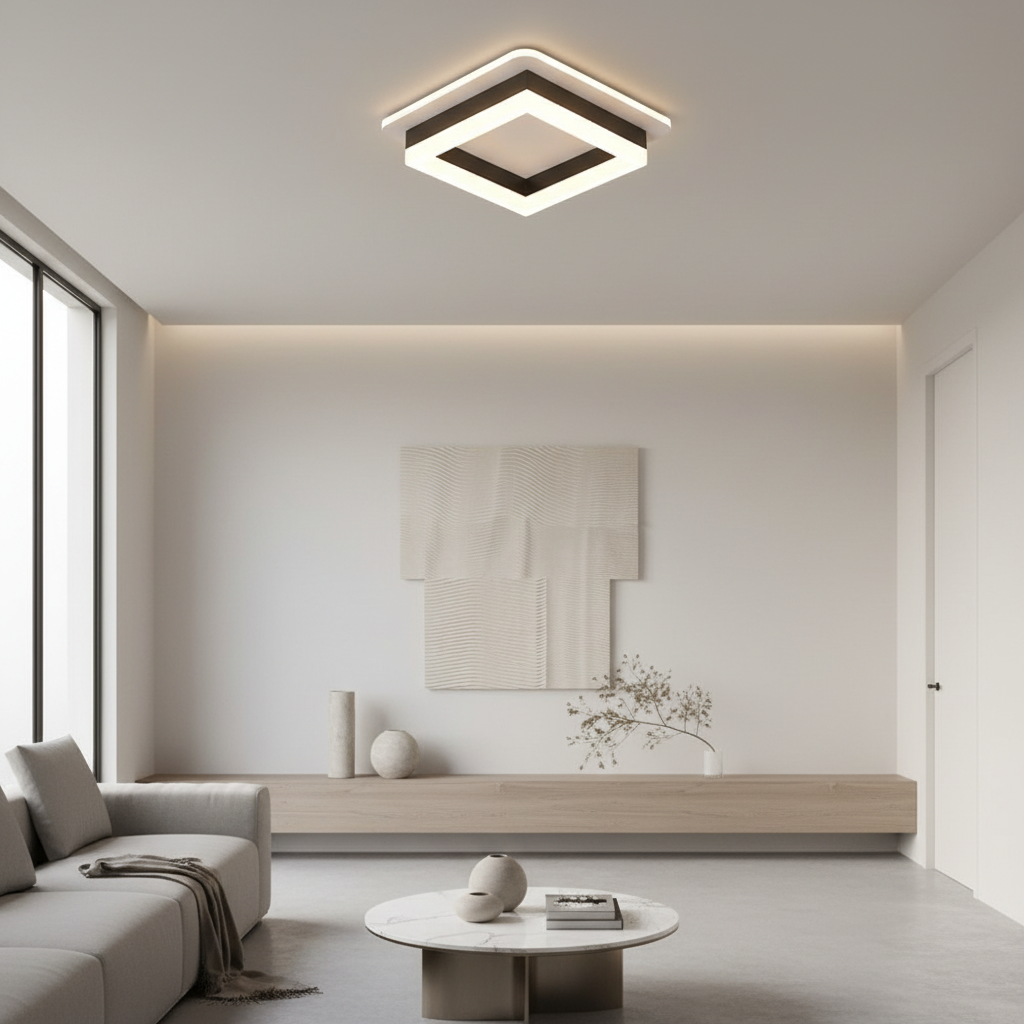 White Adjustable Colour Temperature LED Flush Mount Ceiling Light