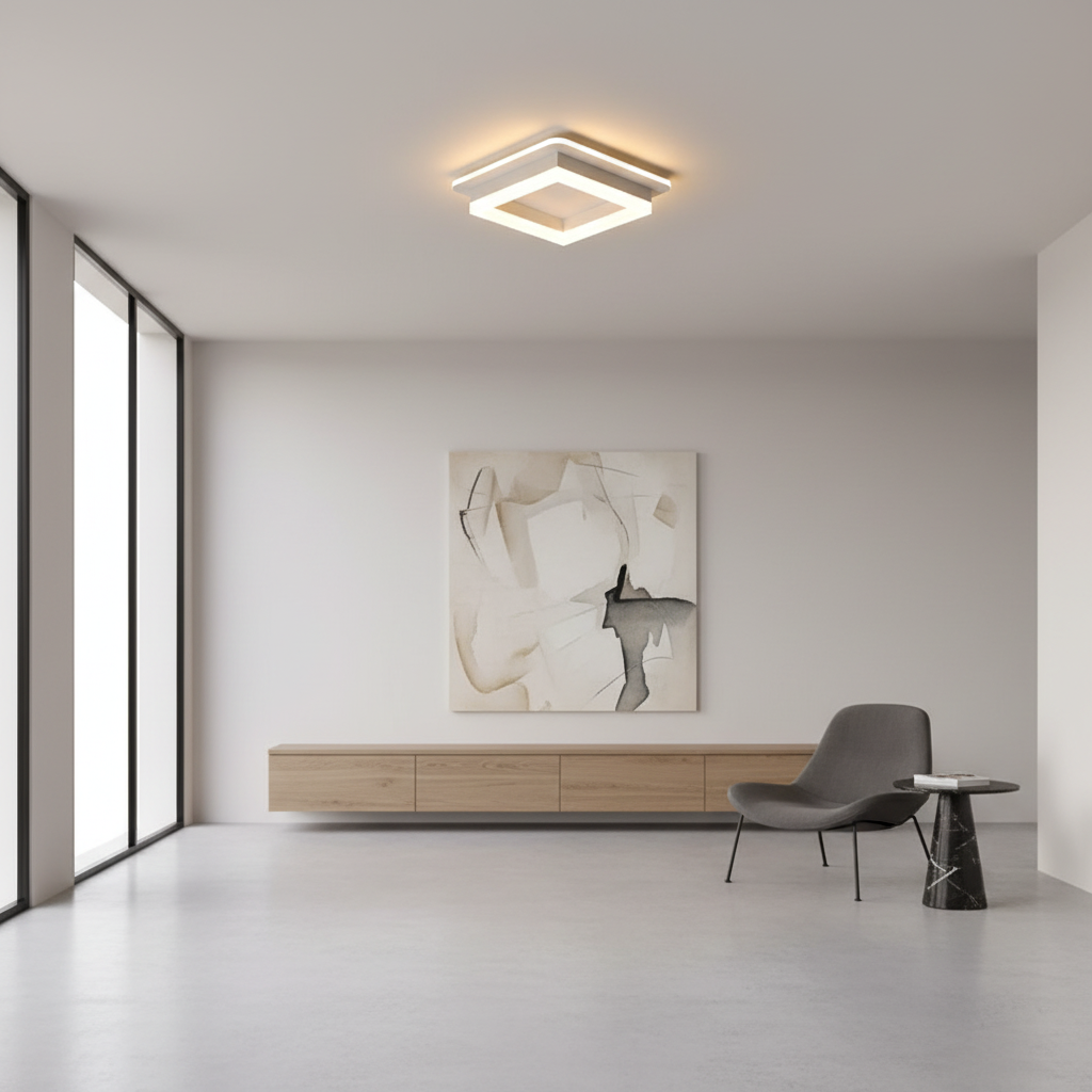 White Adjustable Colour Temperature LED Flush Mount Ceiling Light