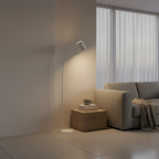 White Adjustable Dimmable Touch Plug-In Reading Floor Lamp — Modern
