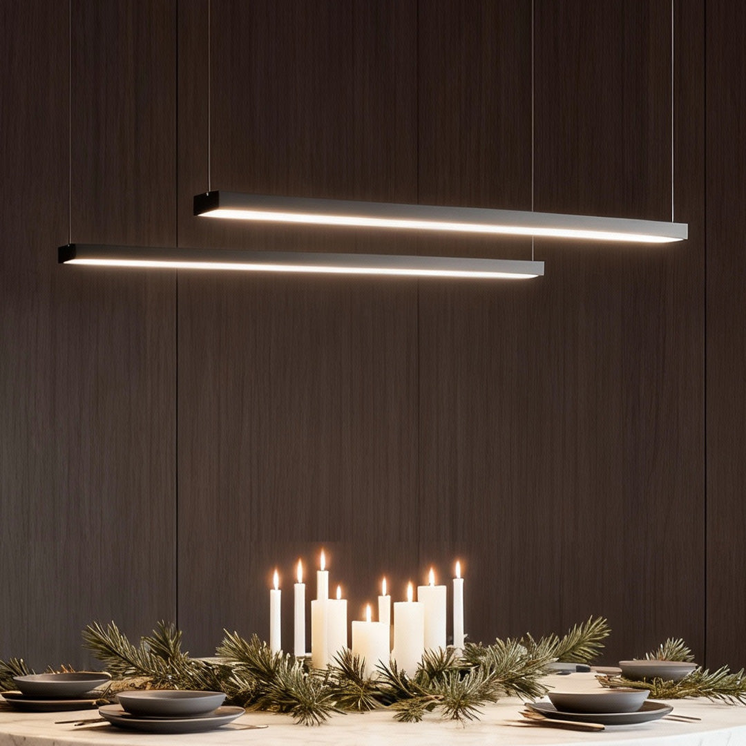 White Aluminium Cool White LED Pendant Light — Commercial Kitchen Ceiling