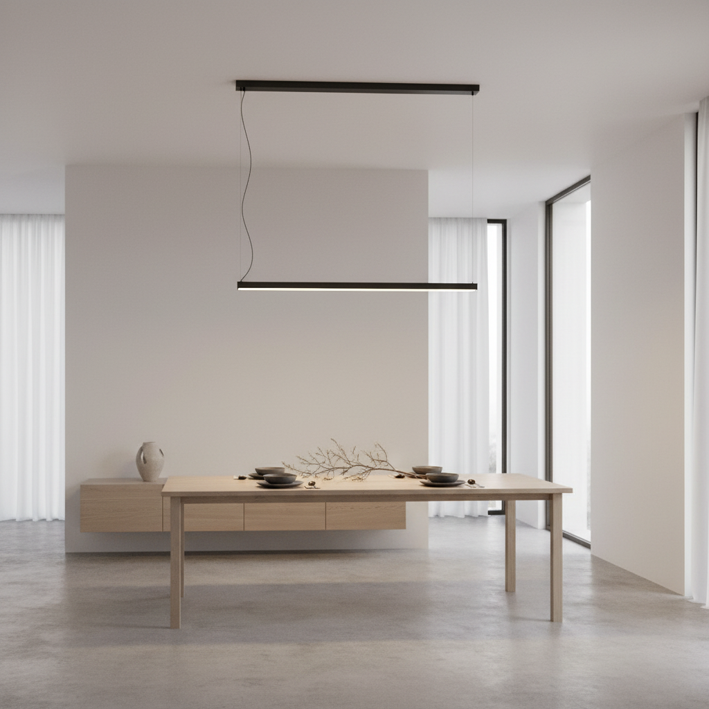 White Aluminium Cool White LED Pendant Light — Commercial Kitchen Ceiling