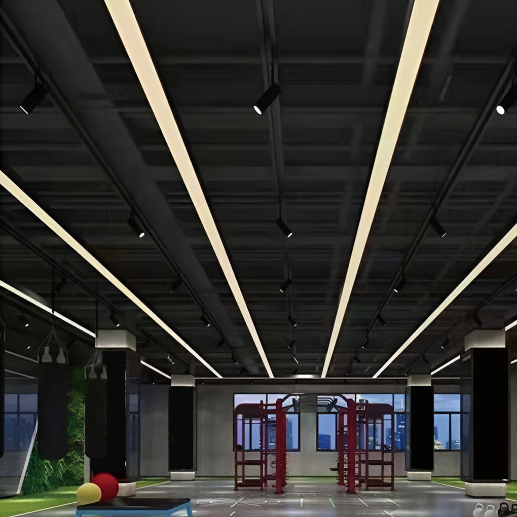 White Aluminium Cool White LED Pendant Light — Commercial Kitchen Ceiling