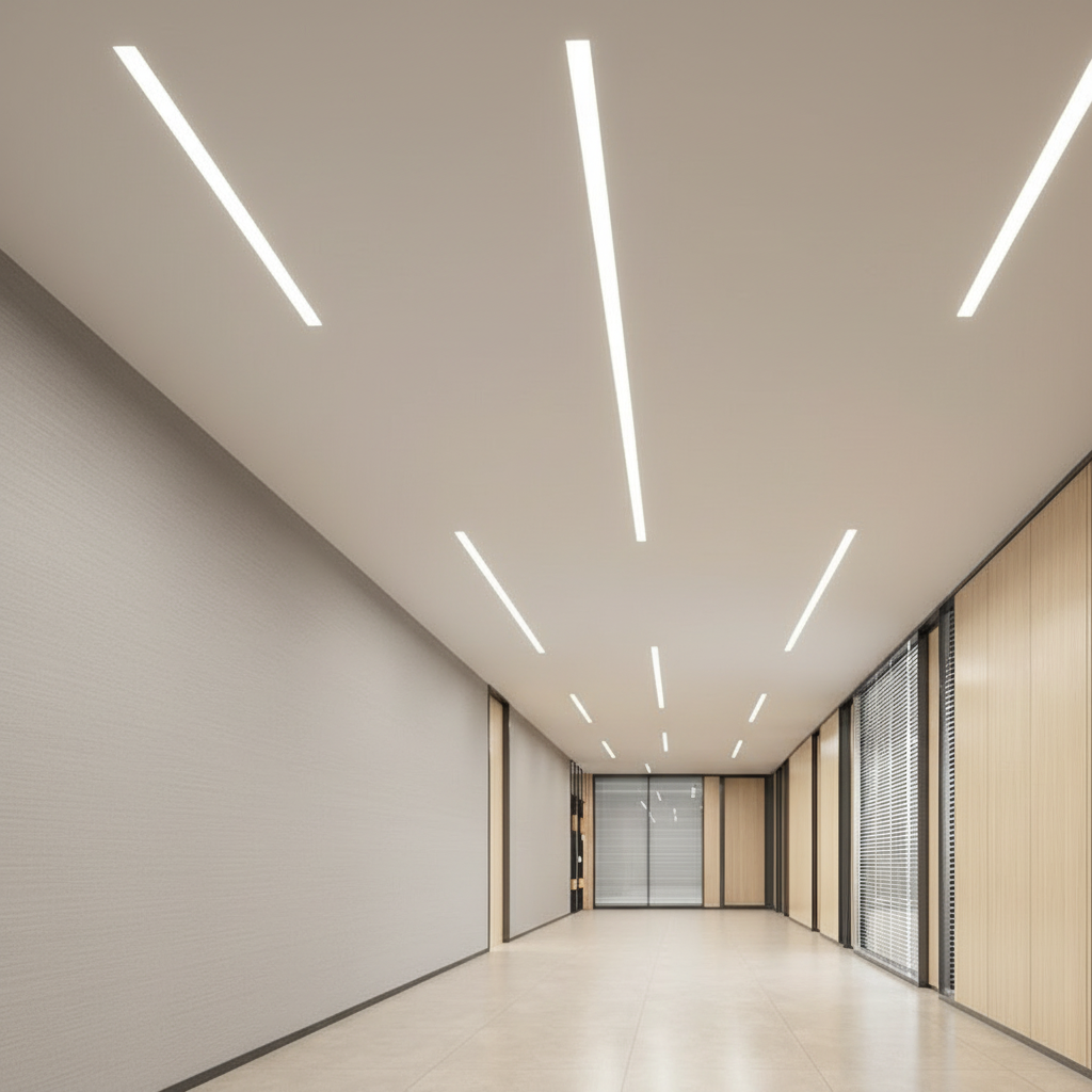 White Aluminium Cool White LED Pendant Light — Commercial Kitchen Ceiling