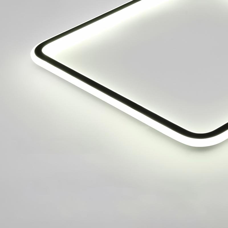 White Aluminium Dimmable LED Flush Mount Ceiling Light — Contemporary