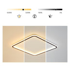 White Aluminium Dimmable LED Flush Mount Ceiling Light — Contemporary