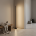 White Aluminium Minimalist Ambient Standing LED Floor Lamp — Modern