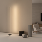White Aluminium Minimalist Ambient Standing LED Floor Lamp — Modern