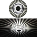 White Aluminium Sunburst LED Flush Mount Ceiling Light — Contemporary