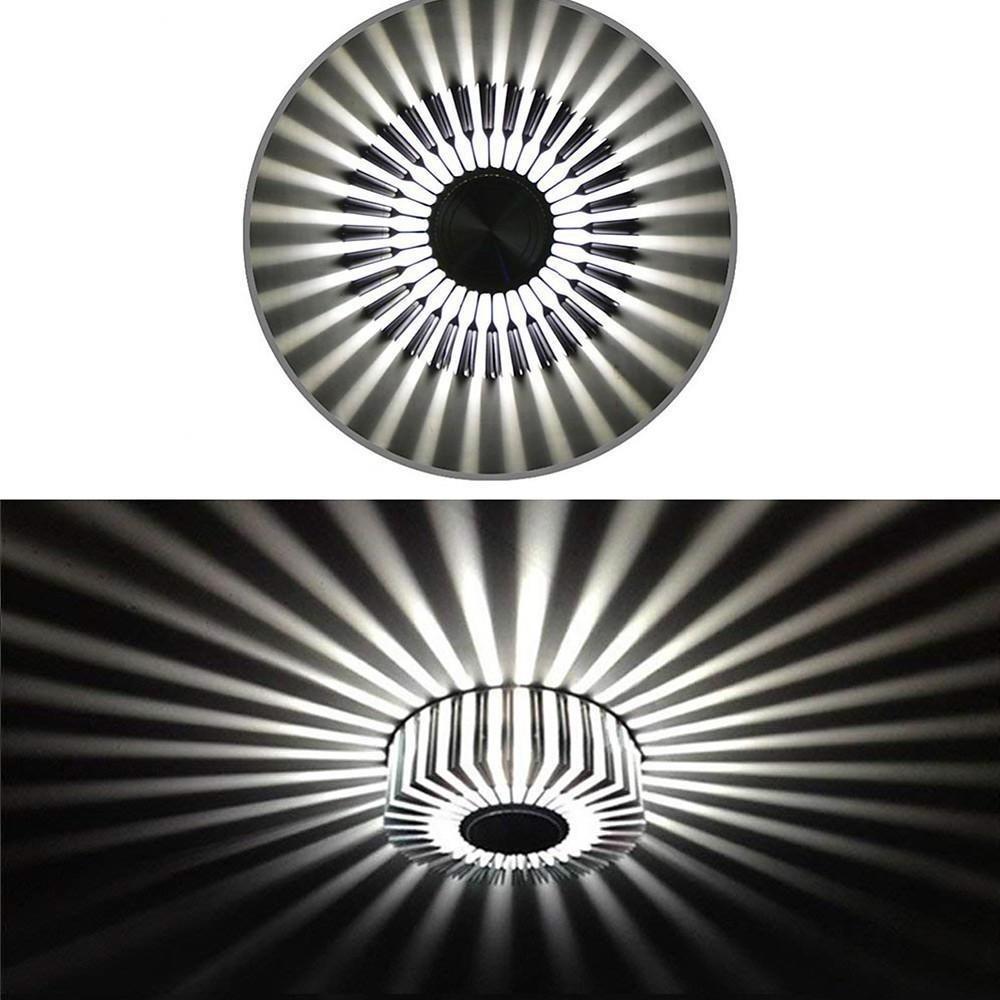 White Aluminium Sunburst LED Flush Mount Ceiling Light — Contemporary