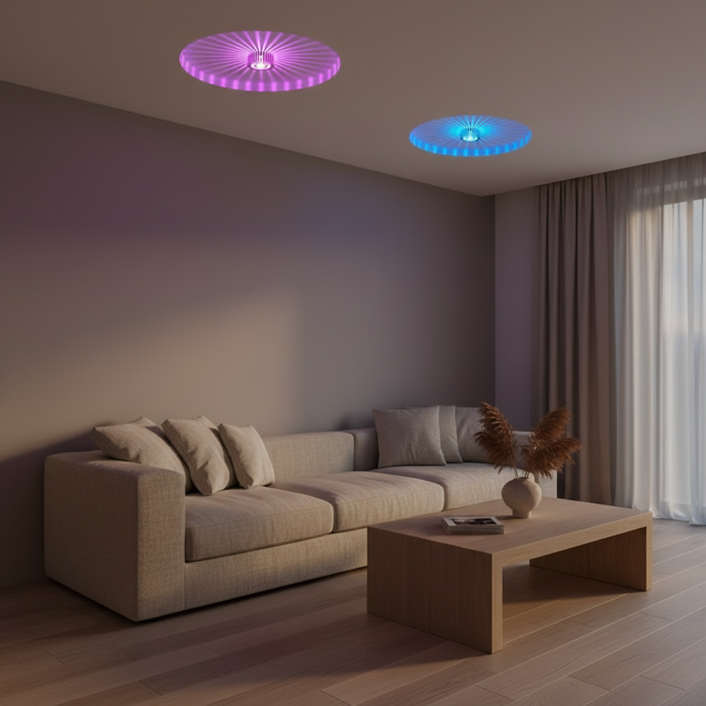 White Aluminium Sunburst LED Flush Mount Ceiling Light — Contemporary