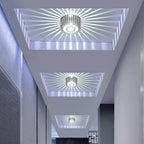 White Aluminium Sunburst LED Flush Mount Ceiling Light — Contemporary
