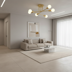 White Artistic Geometric LED Semi Flush Mount Ceiling Light — Contemporary