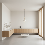 White Cement Mini Industrial Pendant Light — Minimalist Dining Room