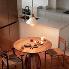 White Cement Mini Industrial Pendant Light — Minimalist Dining Room
