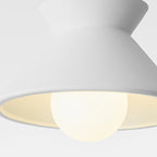 White Cement Mini Industrial Pendant Light — Minimalist Dining Room