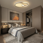 White Contemporary LED Flush Mount Ceiling Light — Kitchen Bedroom