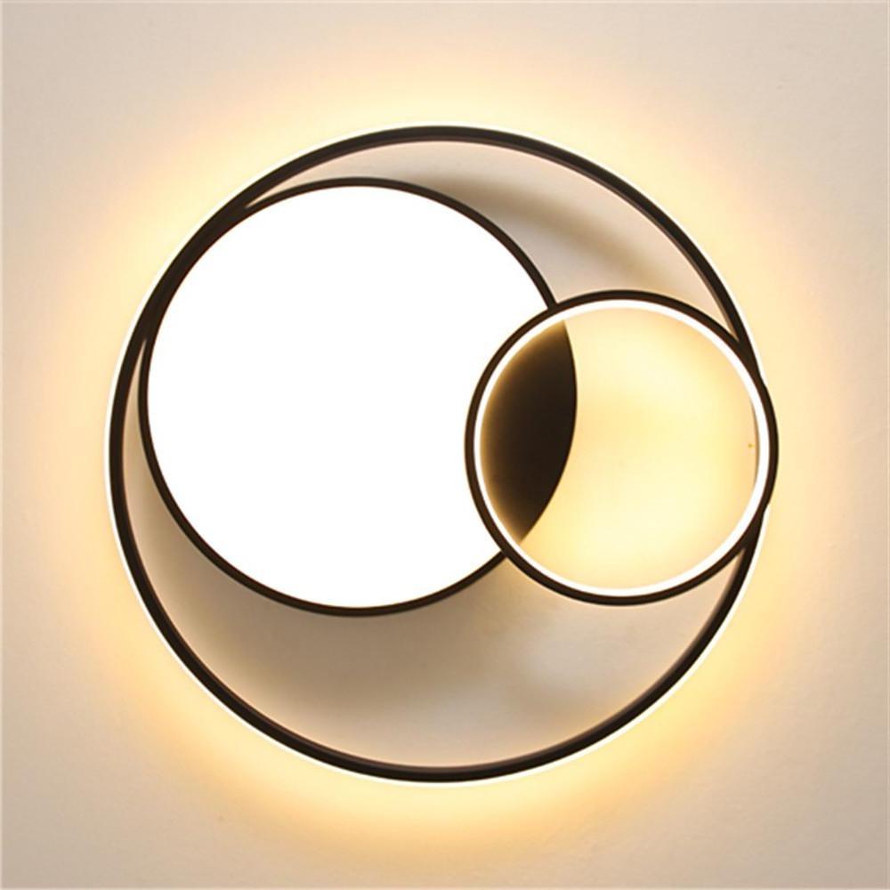 White Contemporary LED Flush Mount Ceiling Light — Kitchen Bedroom