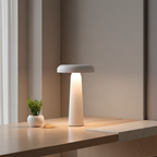 White Dimmable Colour Changing Portable Mushroom Cordless Table Lamp