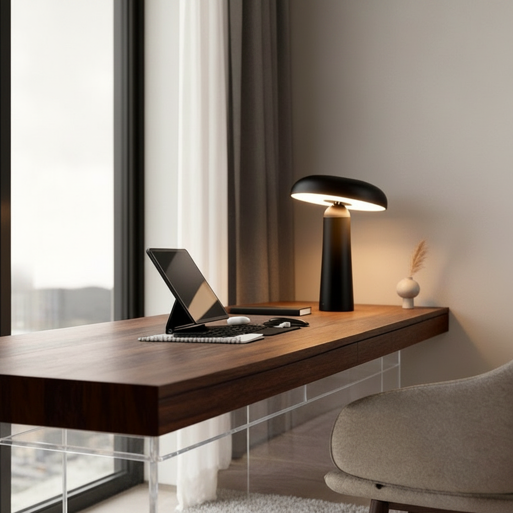 White Dimmable Colour Changing Portable Mushroom Cordless Table Lamp
