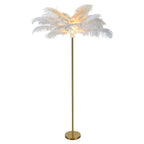 FeatherGlow | Elegant Modern Gold Floor Lamp with Gilded Iron Base 5