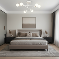 White Gold 6-Light Adjustable Arm Dimmable Flush Mount Ceiling Light