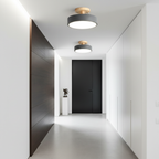 White Minimalist Dimmable LED Flush Mount Ceiling Light — Modern Indoor