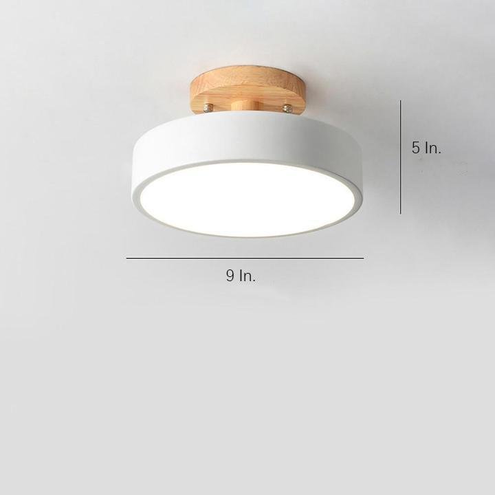 White Minimalist Dimmable LED Flush Mount Ceiling Light — Modern Indoor