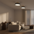 White Minimalist Dimmable LED Flush Mount Ceiling Light — Modern Indoor