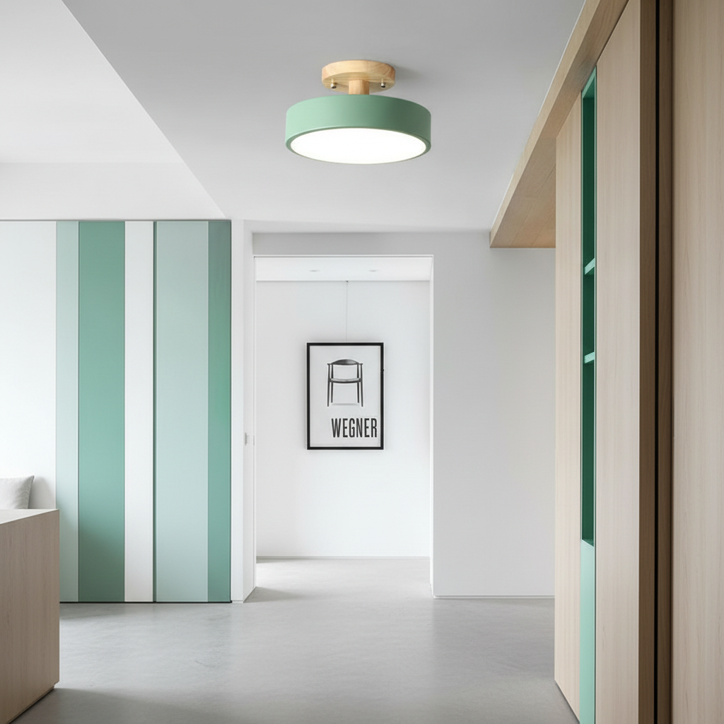 White Minimalist Dimmable LED Flush Mount Ceiling Light — Modern Indoor