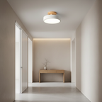 White Minimalist Dimmable LED Flush Mount Ceiling Light — Modern Indoor