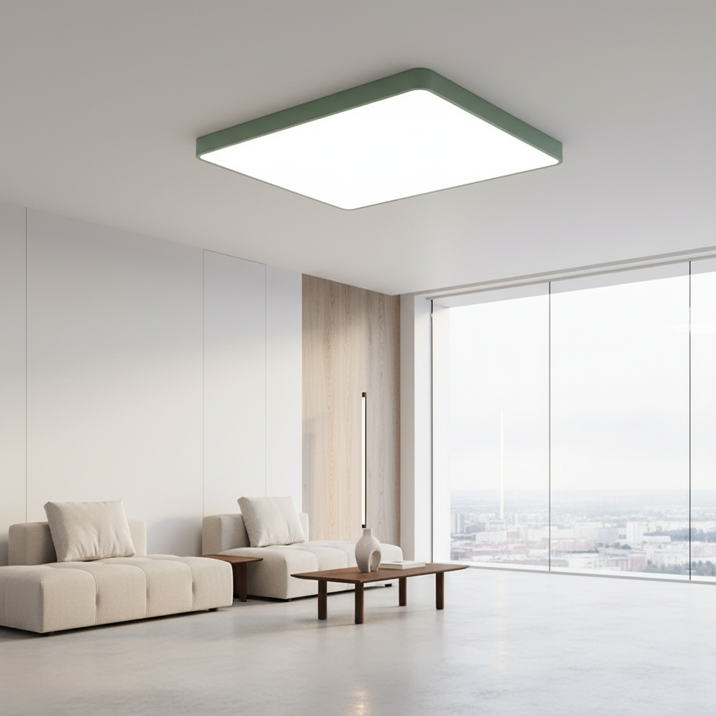 White Minimalist LED Flush Mount Ceiling Light — Kitchen Bedroom Office