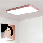 White Minimalist LED Flush Mount Ceiling Light — Kitchen Bedroom Office