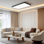 White Minimalist LED Flush Mount Ceiling Light — Kitchen Bedroom Office