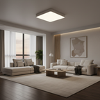 White Minimalist LED Flush Mount Ceiling Light — Kitchen Bedroom Office