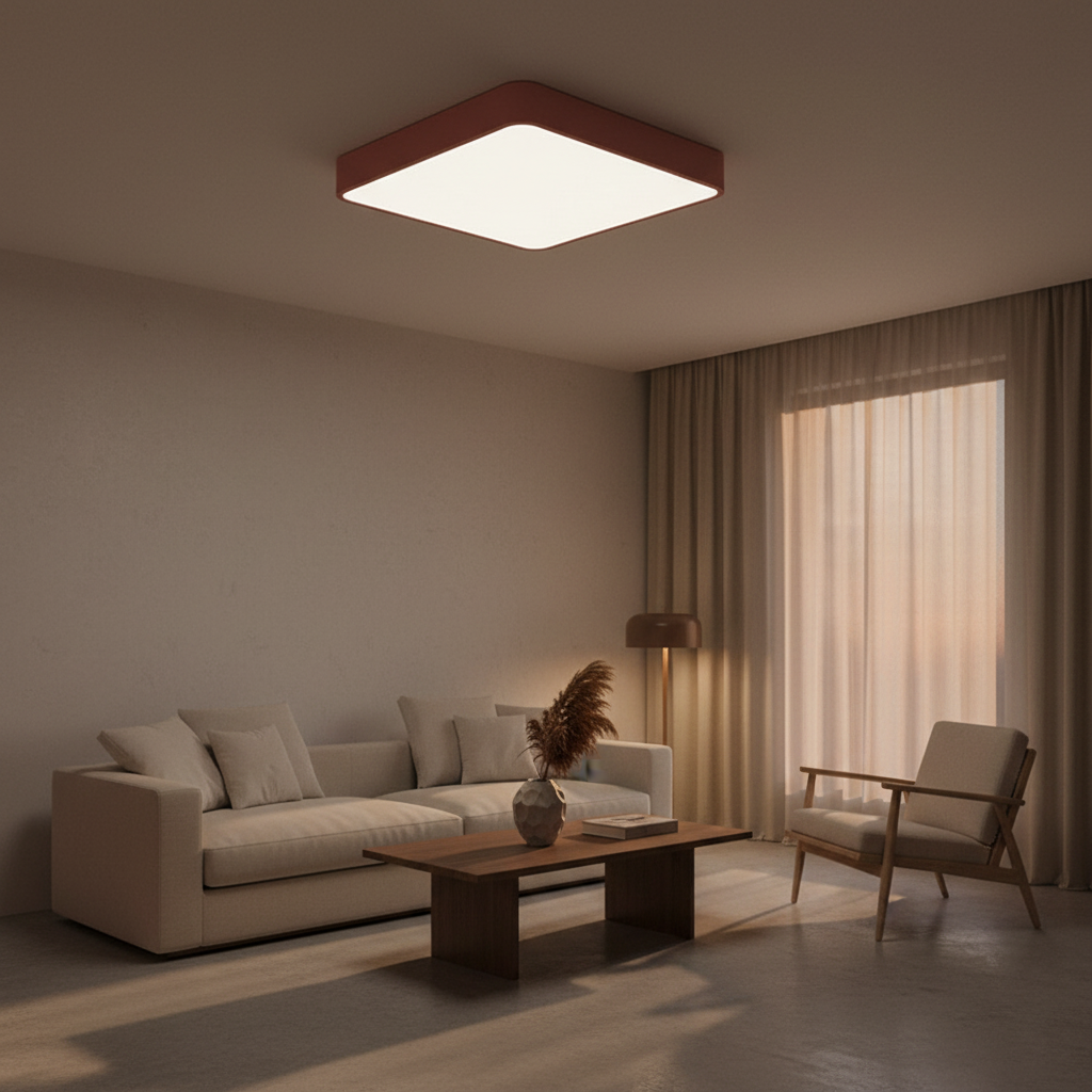White Minimalist LED Flush Mount Ceiling Light — Kitchen Bedroom Office