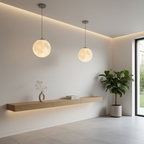 White Moon Globe Pendant Light — Minimalist Adjustable Modern LED