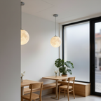 White Moon Globe Pendant Light — Minimalist Adjustable Modern LED