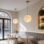 White Moon Globe Pendant Light — Minimalist Adjustable Modern LED