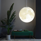 White Moon Globe Pendant Light — Minimalist Adjustable Modern LED