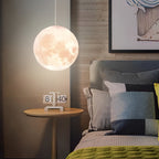 White Moon Globe Pendant Light — Minimalist Adjustable Modern LED